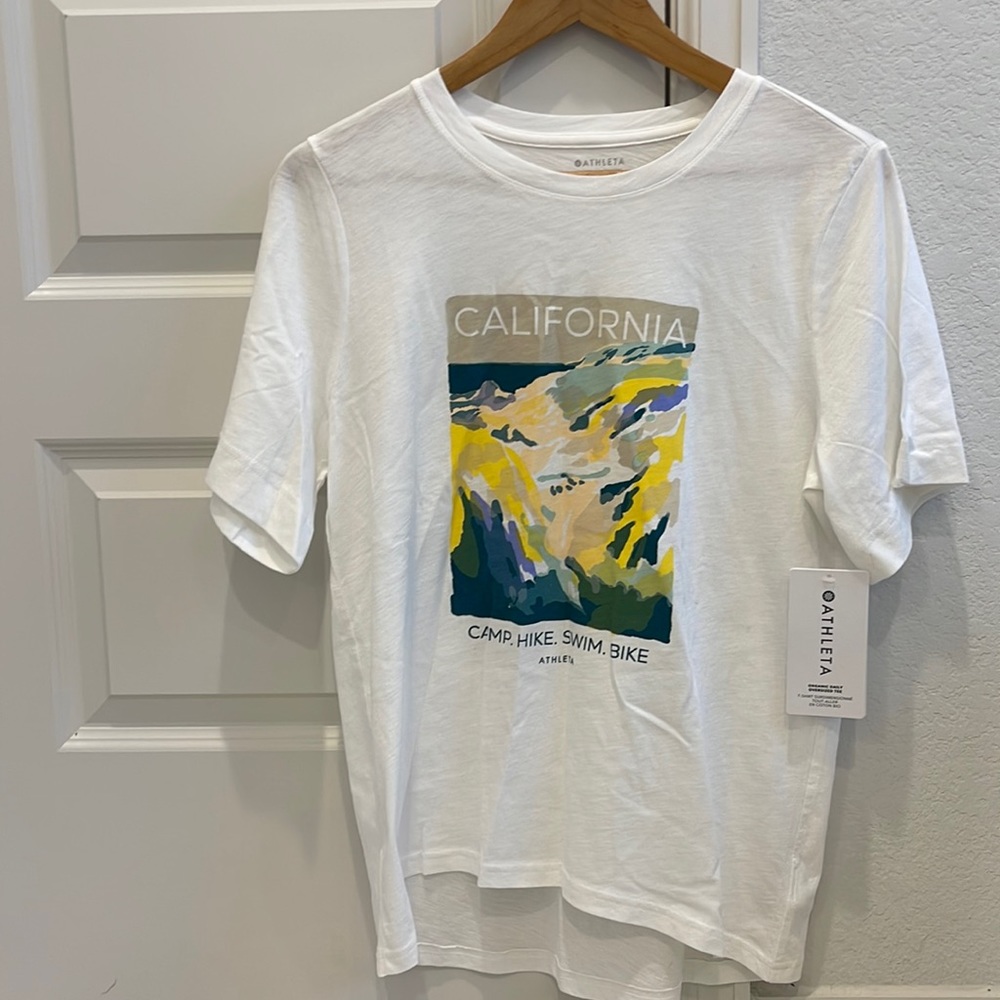 NWT Athleta organic daily oversized tee California S